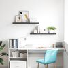 vidaXL Estantes flotantes pared 2 uds MDF gris brillo 90x23,5x3,8 cm