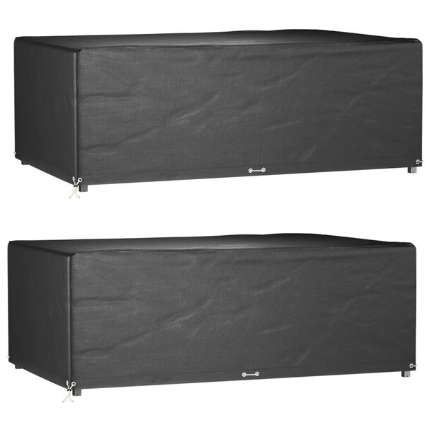 vidaXL Fundas muebles jardín 2 uds 12 ojales rectangular 213x132x75 cm