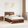 vidaXL Estructura de cama con cabecera Madera vieja 120 x 190 cm