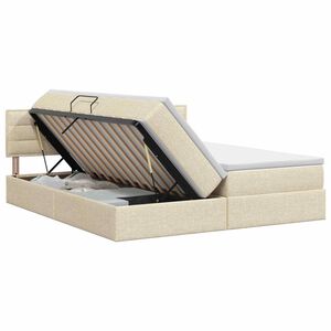 vidaXL Cama con almacenamiento 2 uds. Crema Cuero sint&eacute;tico