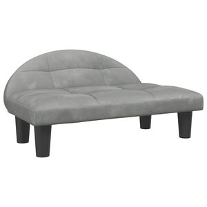 vidaXL Cama para perros de terciopelo gris claro 70x52x30 cm