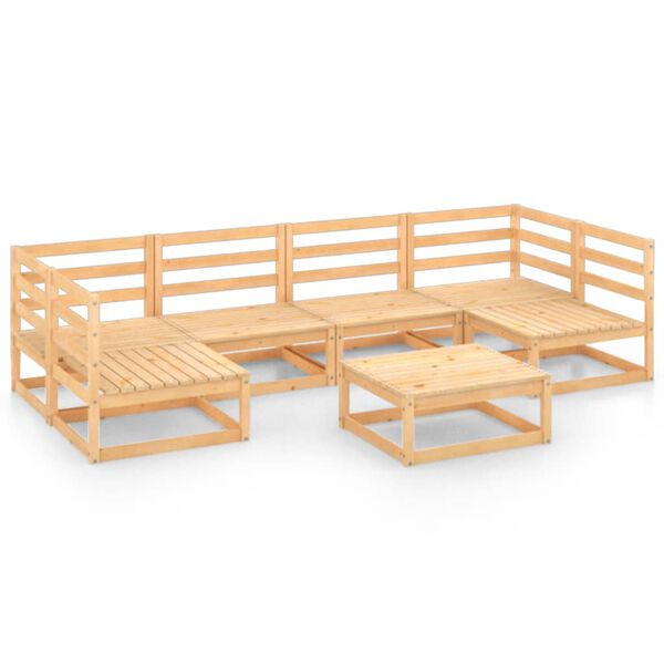 vidaXL Juego de muebles de jard&iacute;n 7 piezas madera maciza de pino