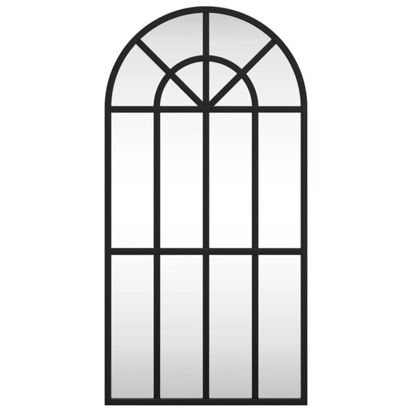 vidaXL Espejo de pared arco de hierro negro 30x60 cm
