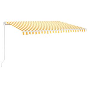 vidaXL Toldo retr&aacute;ctil manual amarillo y blanco 450x300 cm