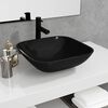 vidaXL Lavabo de vidrio negro 42x42x14 cm