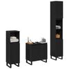 vidaXL Juego de muebles de ba&ntilde;o Montaje en la pared 3 pcs Roble Negro