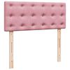 vidaXL Cama box spring con colch&oacute;n terciopelo rosa 120x190 cm