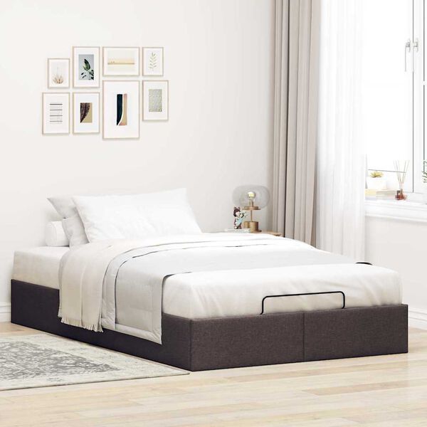 vidaXL Estructura cama otomana sin colch&oacute;n marr&oacute;n oscuro 120x200cm