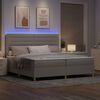 vidaXL Cama Box Spring LED con colch&oacute;n Taup&eacute; 200 x 200 cm tela
