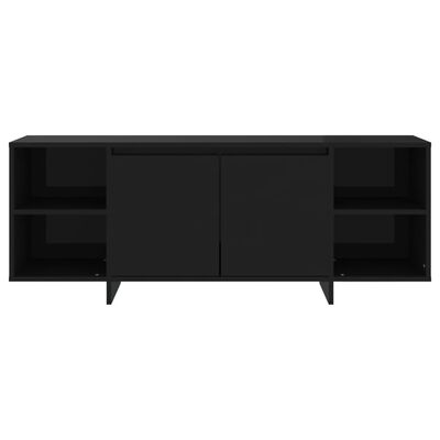 vidaXL Mueble para TV madera contrachapada negro 130x35x50 cm