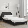 vidaXL Estructura de cama Dover cuero sint&eacute;tico negro 100x203 cm