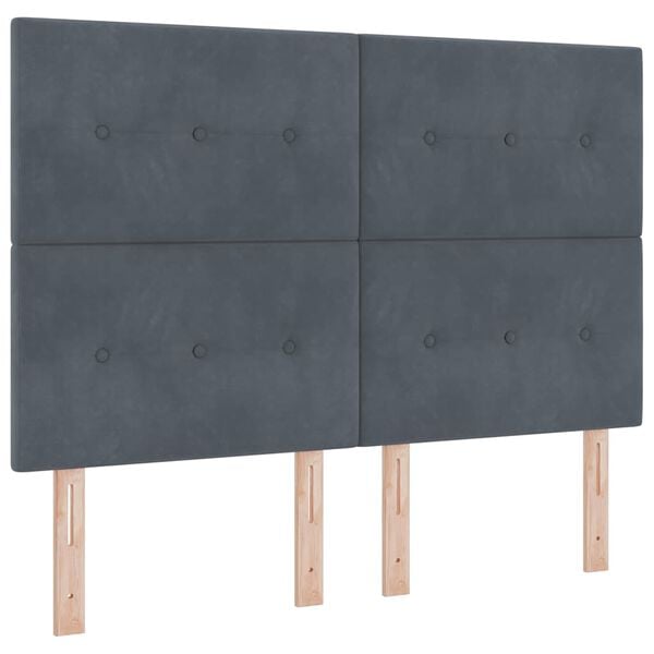 vidaXL Cama tipo Box Spring Gris oscuro 160 x 200 cm Terciopelo