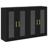 vidaXL Armarios de pared 2 uds. Roble Negro 69,5 x 34 x 90 cm