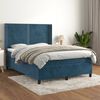 vidaXL Cama box spring con colch&oacute;n terciopelo azul oscuro 140x200 cm
