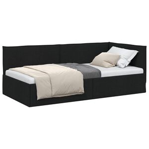 vidaXL Estructura de cama en esquina Negro 80 x 200 cm tela