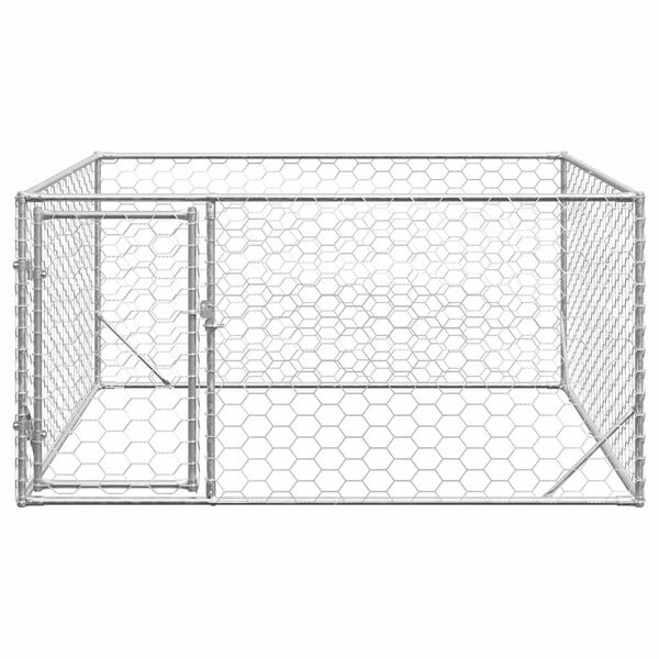 vidaXL Caseta para perros de exterior con puerta 2x2x1 m de acero galvanizado