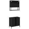 vidaXL Juego de muebles de ba&ntilde;o 2 pcs Negro Madera contrachapada