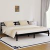 vidaXL Estructura de cama sin colch&oacute;n madera de pino negro 200x200 cm