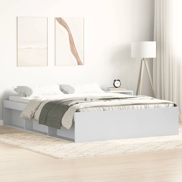 vidaXL Estructura de cama doble sin colch&oacute;n blanco 135x190 cm