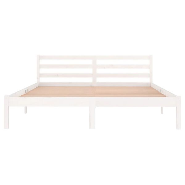 vidaXL Estructura de cama sin colch&oacute;n madera de pino blanco 160x200 cm