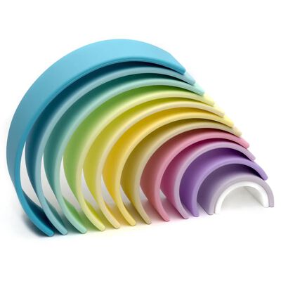 dëna Juego de juguetes de silicona arco iris Pastel 12 piezas