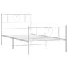 vidaXL Estructura cama sin colch&oacute;n con estribo metal blanco 75x190 cm