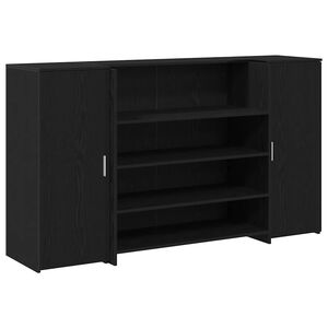 vidaXL Escritorio de recepci&oacute;n roble negro 180x50x103,5 cm madera de ingenier&iacute;a