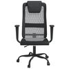 vidaXL Silla oficina altura ajustable tela malla y cuero PE gris negro