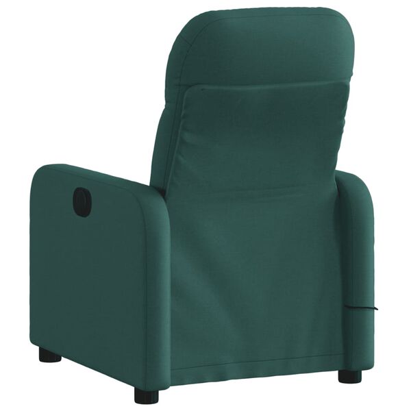 vidaXL Sill&oacute;n de masaje reclinable de tela verde oscuro