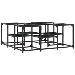 vidaXL Mesa de centro madera de ingenier&iacute;a negro 91x91x40 cm