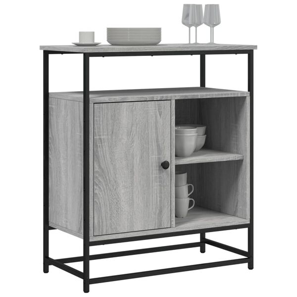 vidaXL Aparador de madera de ingeniería gris Sonoma 90x34x80 cm