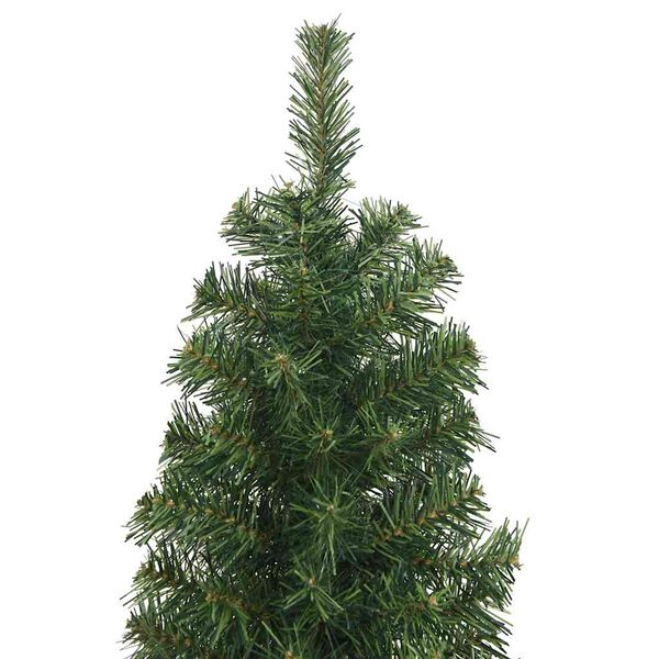 vidaXL Árbol de Navidad artificial delgado y soporte PVC verde 240 cm