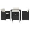 vidaXL Conjunto de Comedor de Jard&iacute;n 5 pcs Negro rat&aacute;n sint&eacute;tico