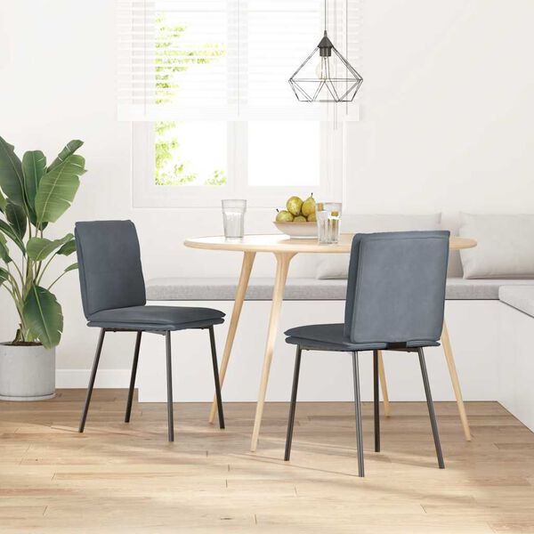vidaXL Sillas de comedor 2 unidades terciopelo gris oscuro