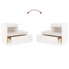 vidaXL Mesita de noche madera maciza de pino blanco 60x34x51 cm