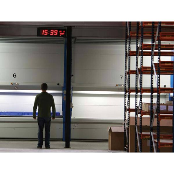 Perel Reloj LED de pared negro 83x23 cm