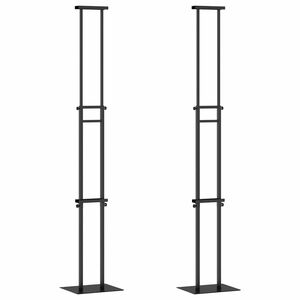 vidaXL Pantallas de Feria 2 uds. Negro 30 x 23,5 x 210 cm Acero