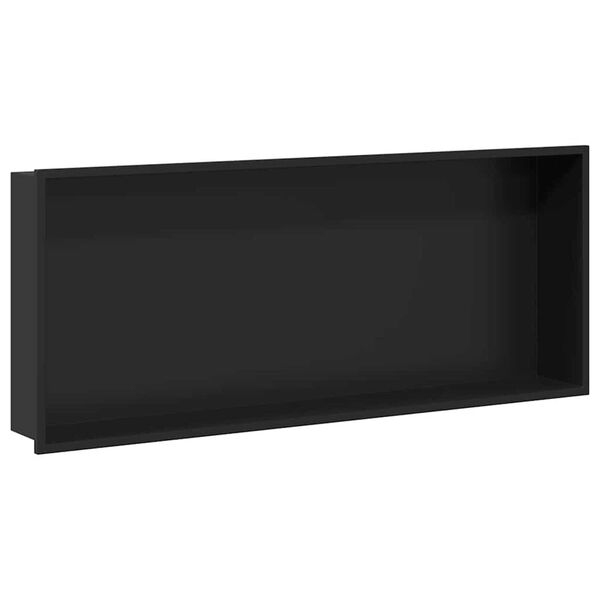 vidaXL Nichos de Ducha Negro 75 x 30 x 9,5 cm Acero inoxidable