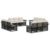 vidaXL Conjunto de sof&aacute;s de jard&iacute;n 12 uds. Negro rat&aacute;n sint&eacute;tico
