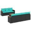 vidaXL Conjunto de sof&aacute; de jard&iacute;n de 8 piezas con cojines negro