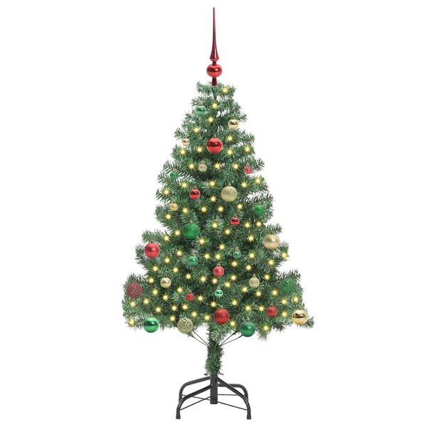 vidaXL Árbol de Navidad con 150 LED con soporte Verde 150 cm PVC