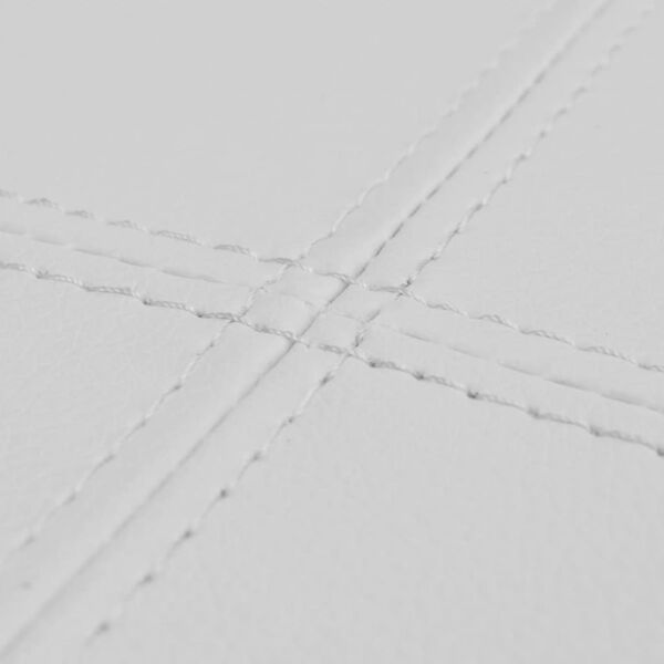 Banqueta blanca de cuero artificial