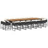 vidaXL Set de muebles jard&iacute;n 17 pzas con cojines rat&aacute;n sint&eacute;tico negro
