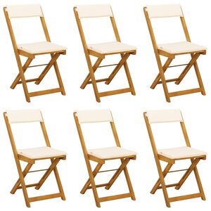 vidaXL Sillas Bistro de Exterior 6 uds. Blanco Crema
