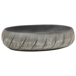 vidaXL Lavabo sobre encimera ovalado cer&aacute;mica negro y gris 59x40x15 cm