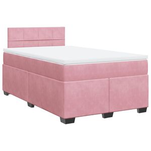 vidaXL Cama box spring con colch&oacute;n terciopelo rosa 120x190 cm