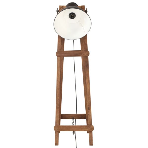 vidaXL Lámpara de pie 3 pzas madera maciza de mango negro E27