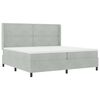 vidaXL Cama tipo Box Spring con LED Gris Claro 200 x 200 cm Terciopelo