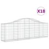 vidaXL Cestas de gaviones 18 uds forma de arco hierro 200x30x60/80 cm