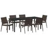 vidaXL Conjunto de Comedor de Jard&iacute;n 7 uds. Marr&oacute;n y Negro
